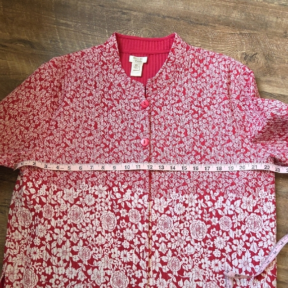 Baxter & Wells Reversible Red Floral/solid Red Quilted Cotton Jacket Women's XL - Picture 11 of 12